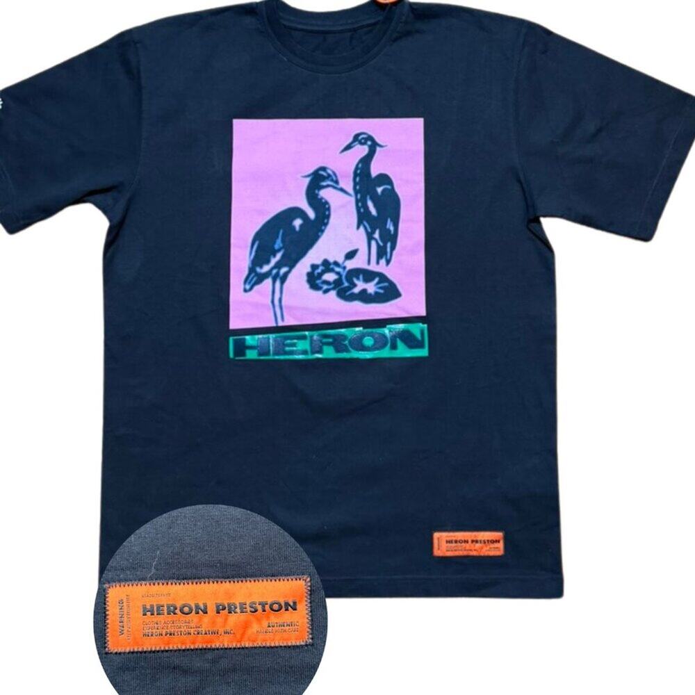 Heron Preston Heron Nightshift S/S Tee Mens Medium Black Pink NWT Oversized Tee